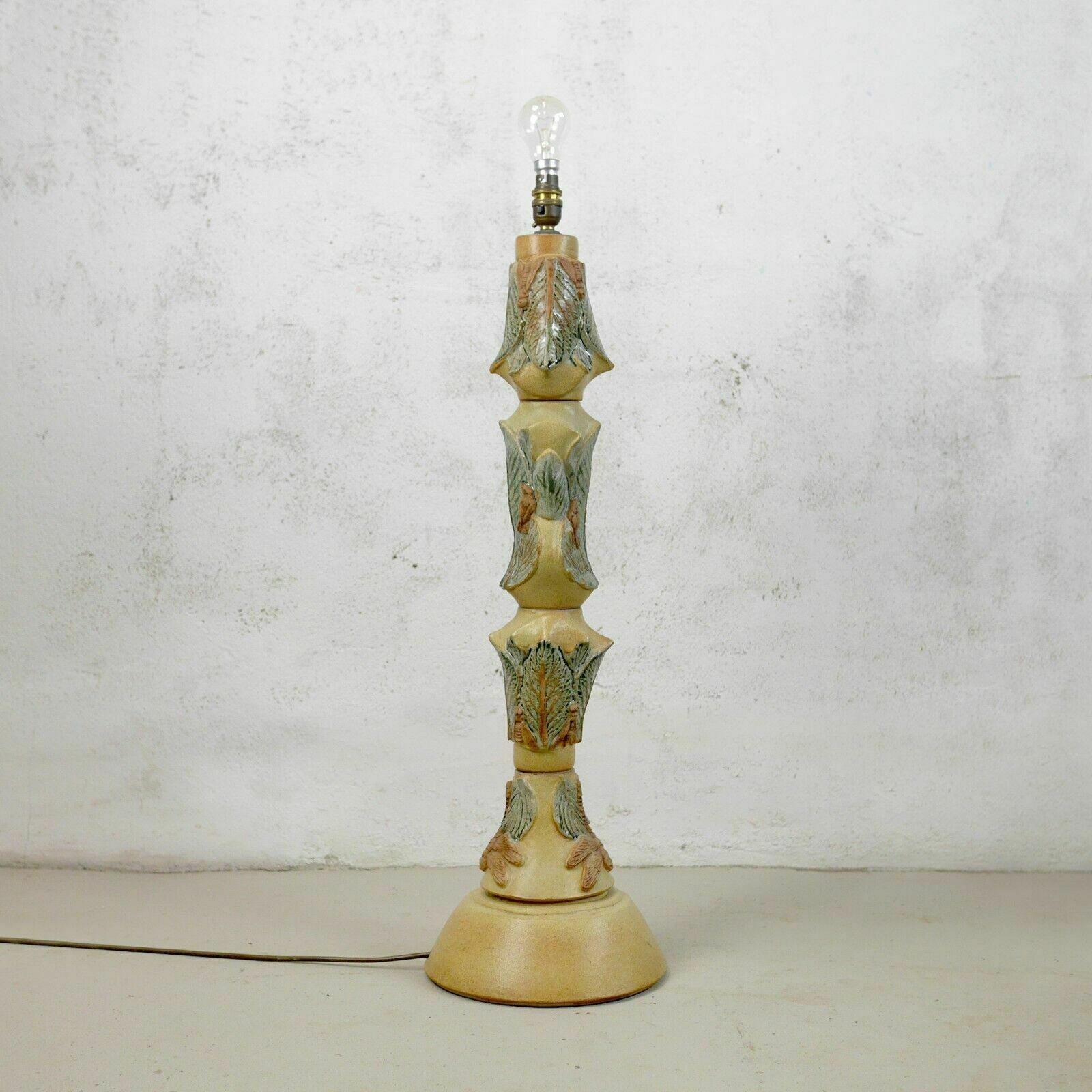 Mid Century Bernard Rooke Studio Pottery Totem Floor Lamp Dragon Fly #102666 photo furniture