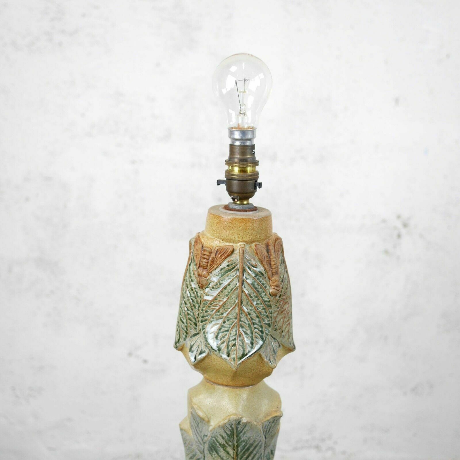 Lighting Mid Century Bernard Rooke Studio Pottery Totem Floor Lamp Dragon Fly #102666 photo
