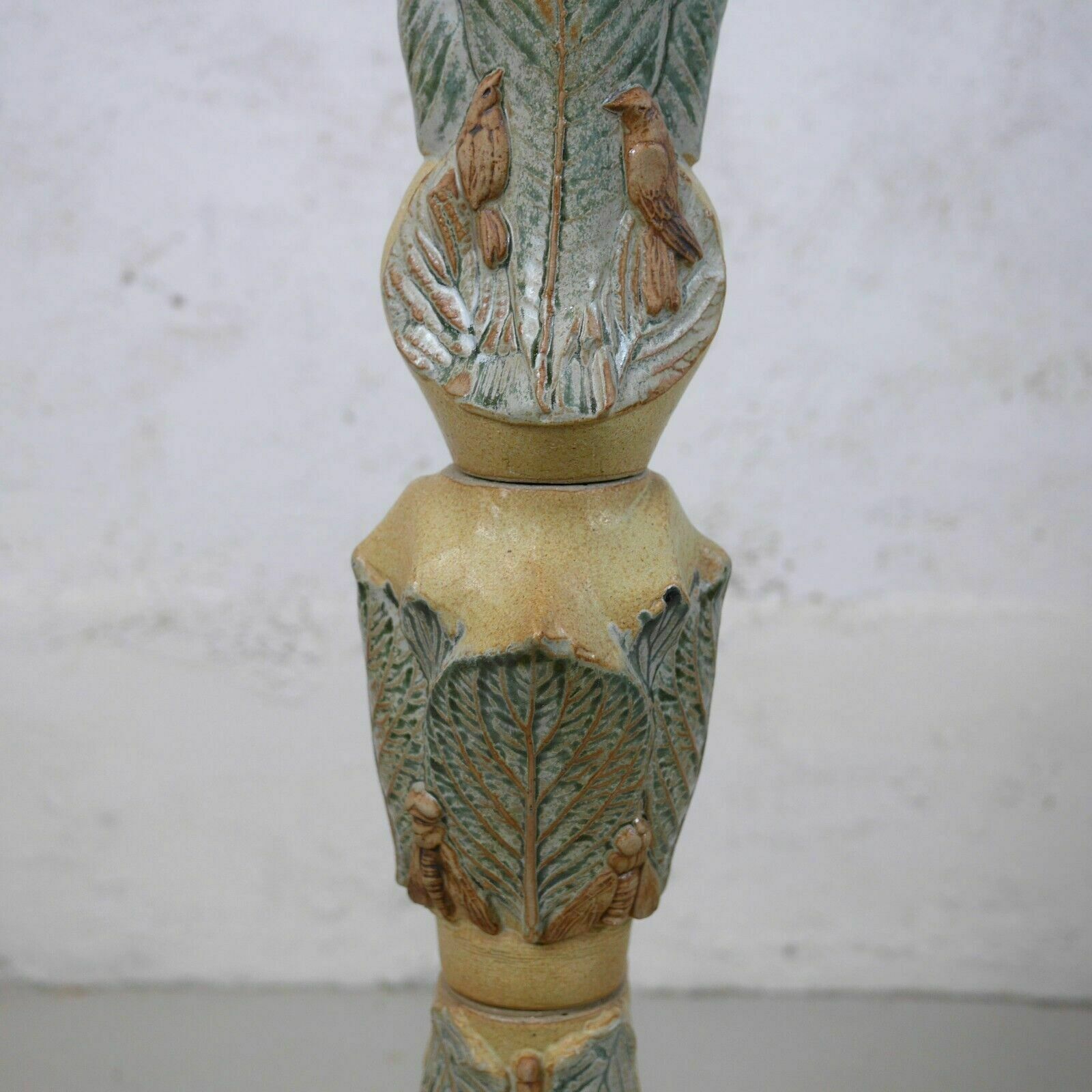 photo vinterior Mid Century Bernard Rooke Studio Pottery Totem Floor Lamp Dragon Fly #102666