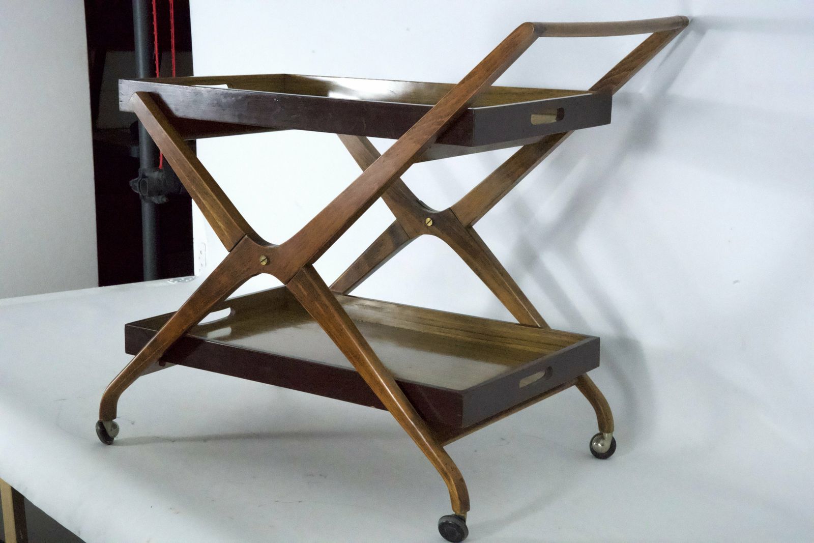 Mid Century Wood And Formica Bar Cart In The Manner Of Angelo Ostuni, Italy 1950s. photo Furniture