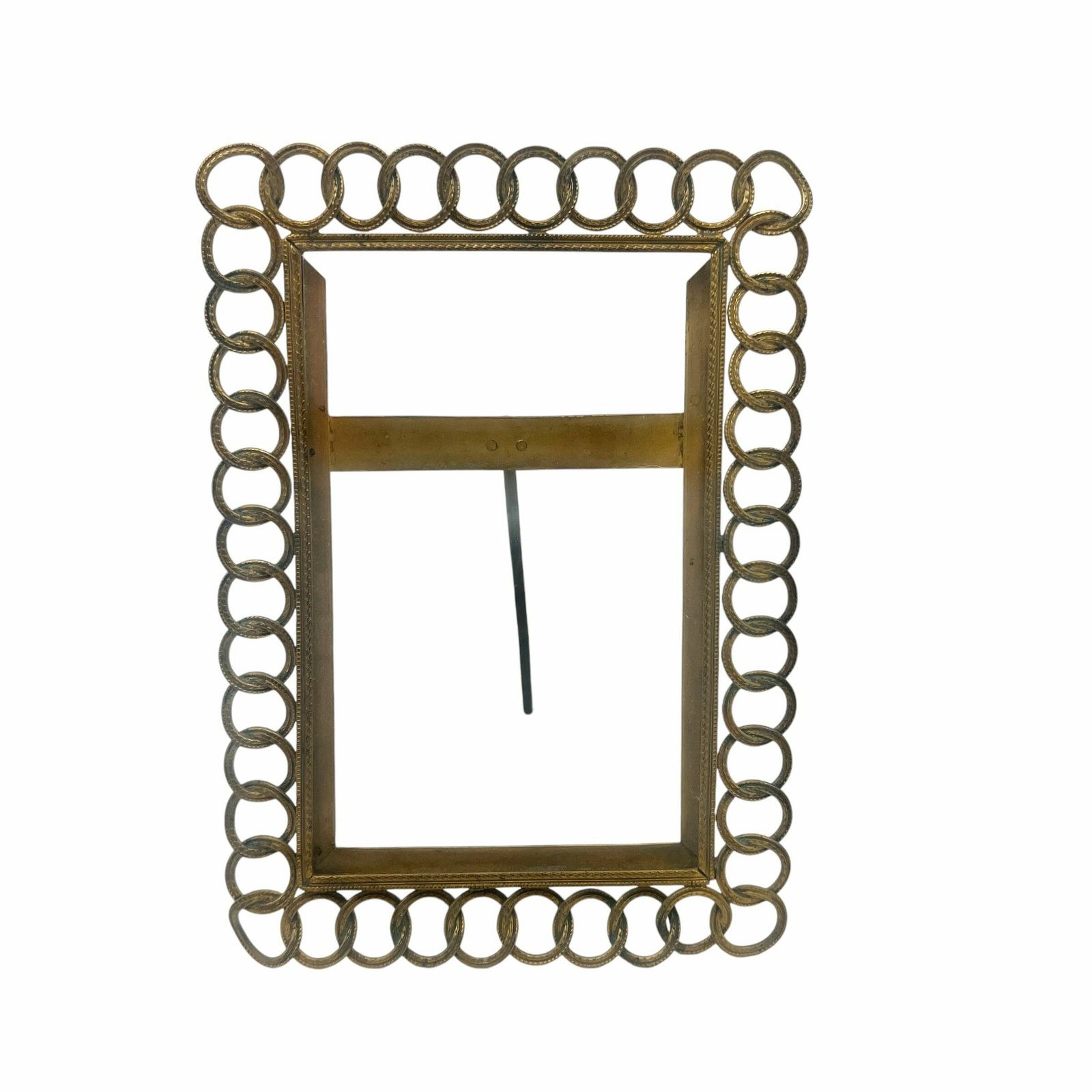Antique Gilt Brass Link Glazed Photograph Frame   Picture Frame   Home Decor