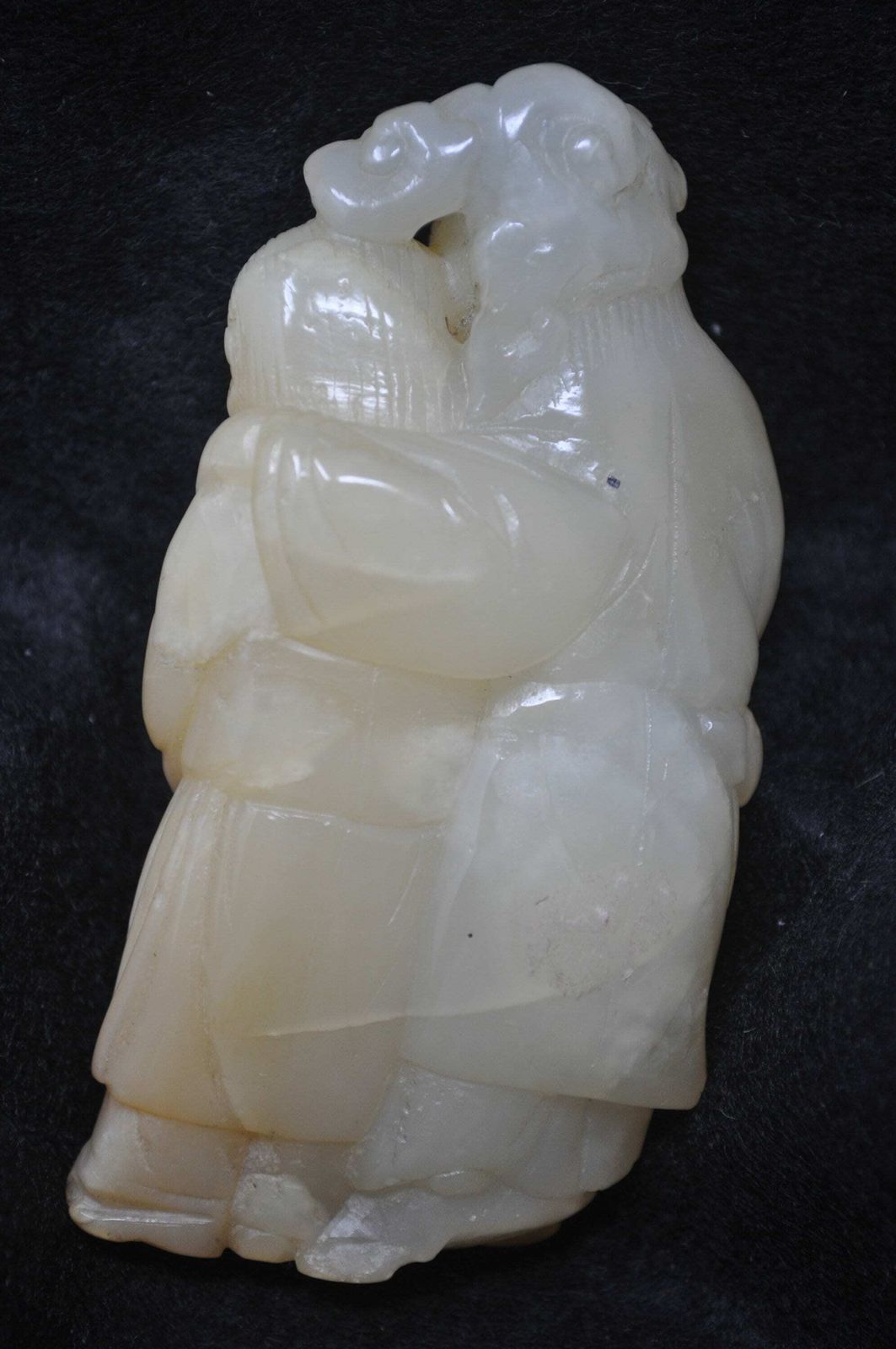 photo for sale Antique Chinese Hardstone He He Twins Carving  Qing Dynasty