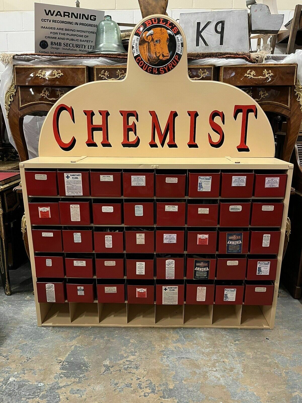 photo buy Large Chemists Bank Of Drawers, Lots Of Storage. 40 Deep Metal Drawers