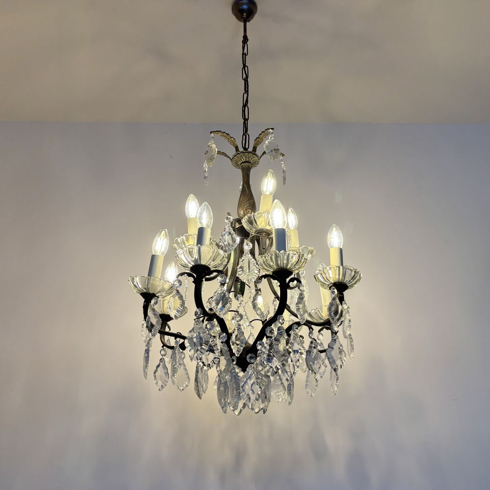 photo for sale Birdcage Chandelier With Glass Bobéche Pans