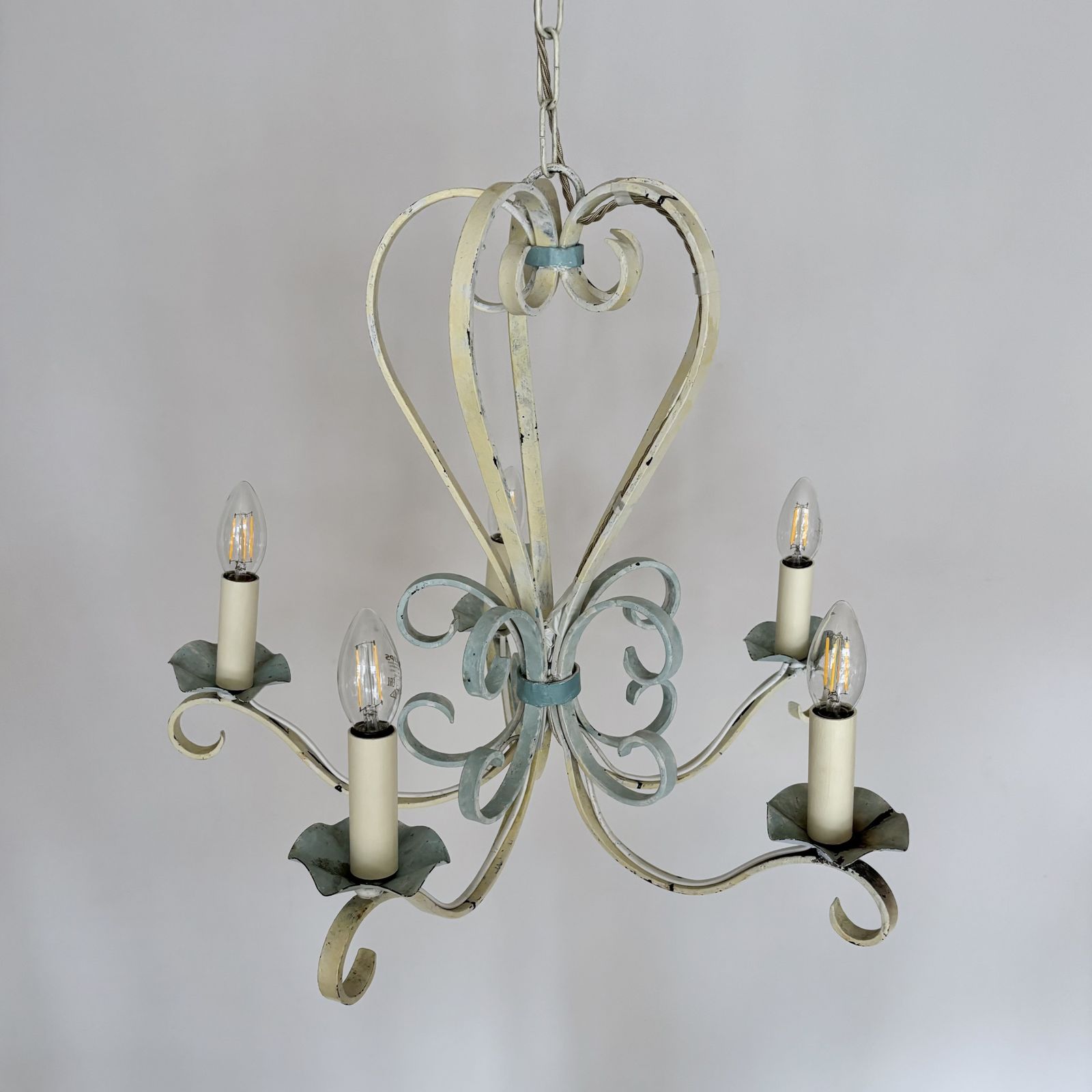 Painted Wrought Iron Chandelier photo 380.0