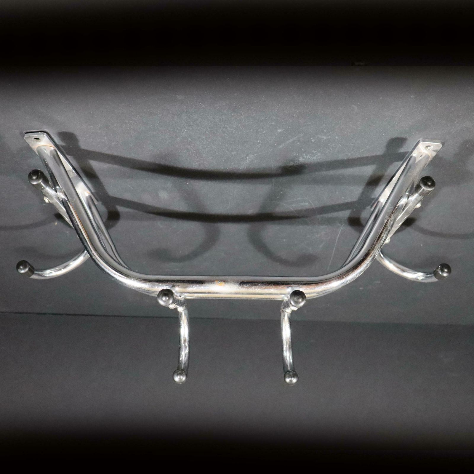 photo furniture Vintage French Chrome Coat Rack Mid Century Industrial Wall Hanging Rack With Hooks