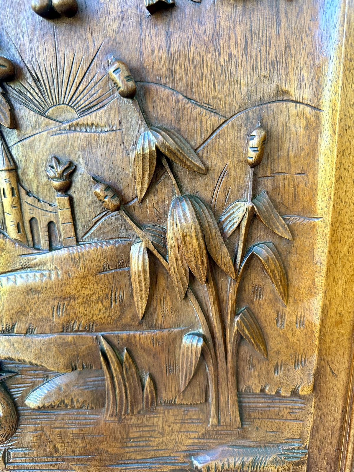 French Antique Carved Wood Cabinet Door Bird Castel photo buy