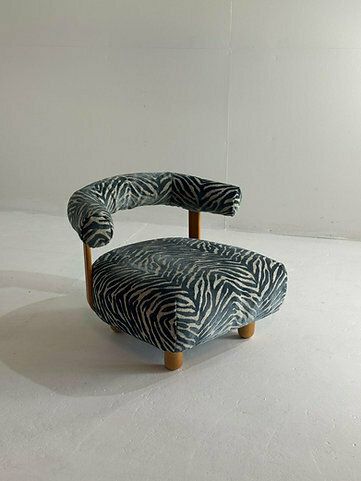 Big, Pine Armchair In Royal Blue Fabric photo furniture