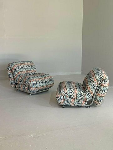 Funky Italian Chrome Set Of Lounge Chairs photo for sale