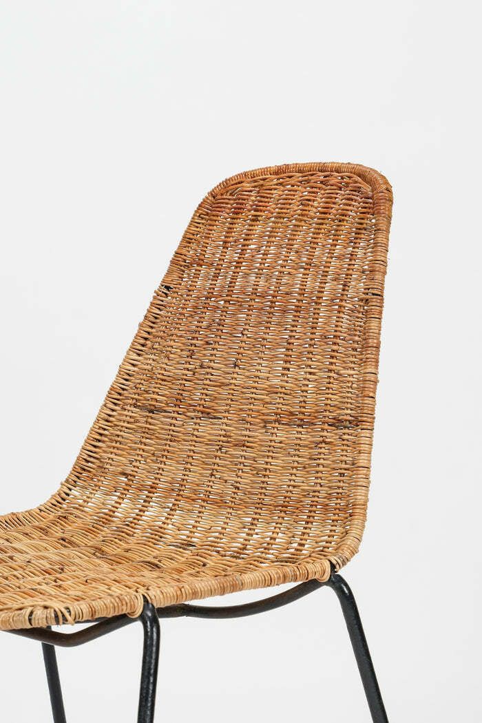 photo furniture Gian Franco Legler, Pair Of Chairs "Basket", Stackable, Bonacina, Italy, 50s