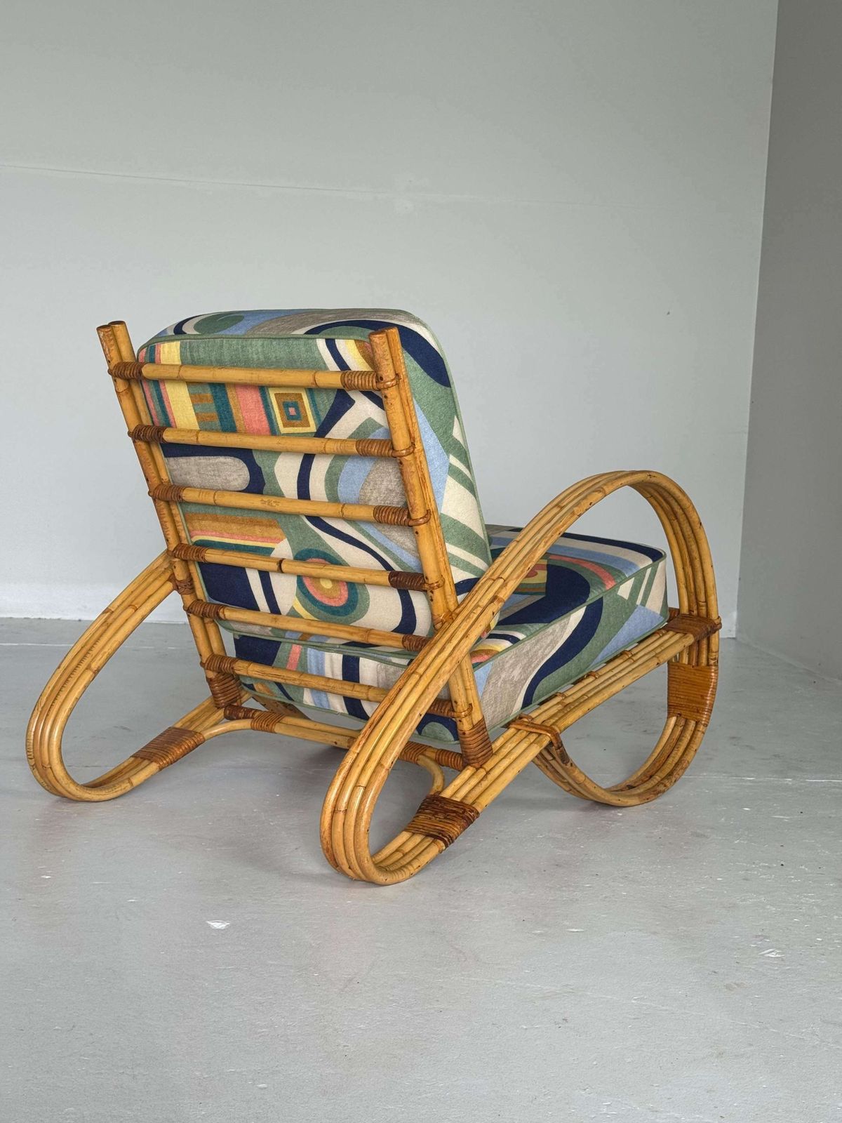Exclusive Pair Of Bamboo Rattan Lounge Chairs photo buy