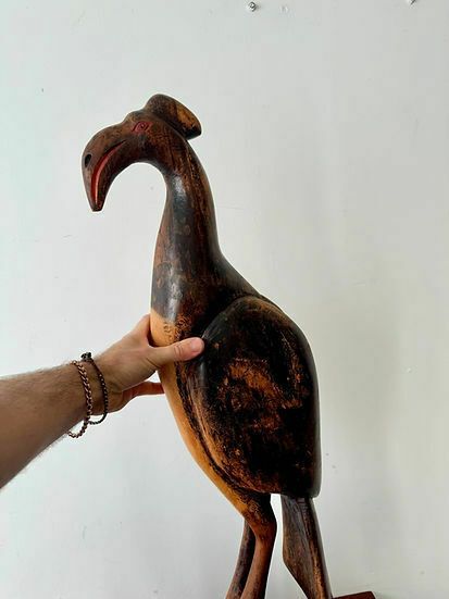Tall Wooden African Bird Sculpture photo 185.0
