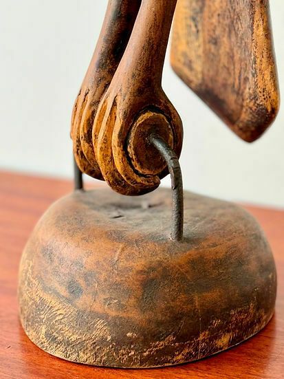Tall Wooden African Bird Sculpture photo vinterior