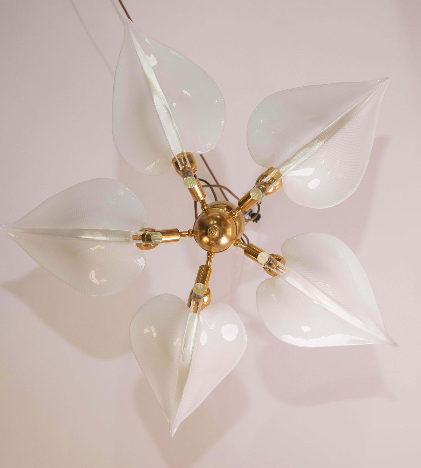 photo for sale Elegant Chandelier Franco Luce For Seguso, Murano Glass, 1970s