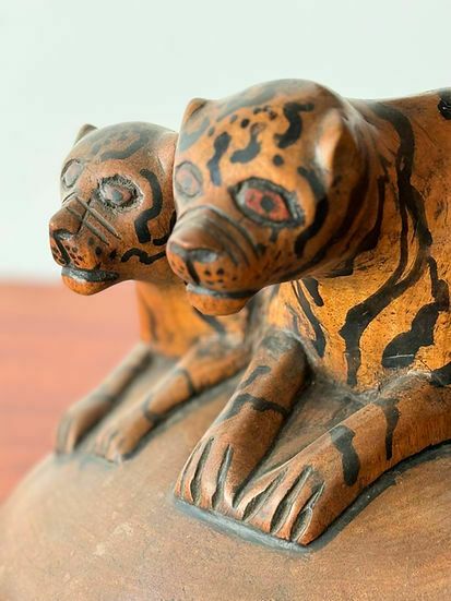 Large Wooden African Bird Sculpture photo vintage
