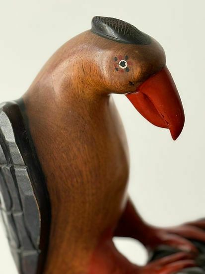 Art Large Wooden African Bird Sculpture photo