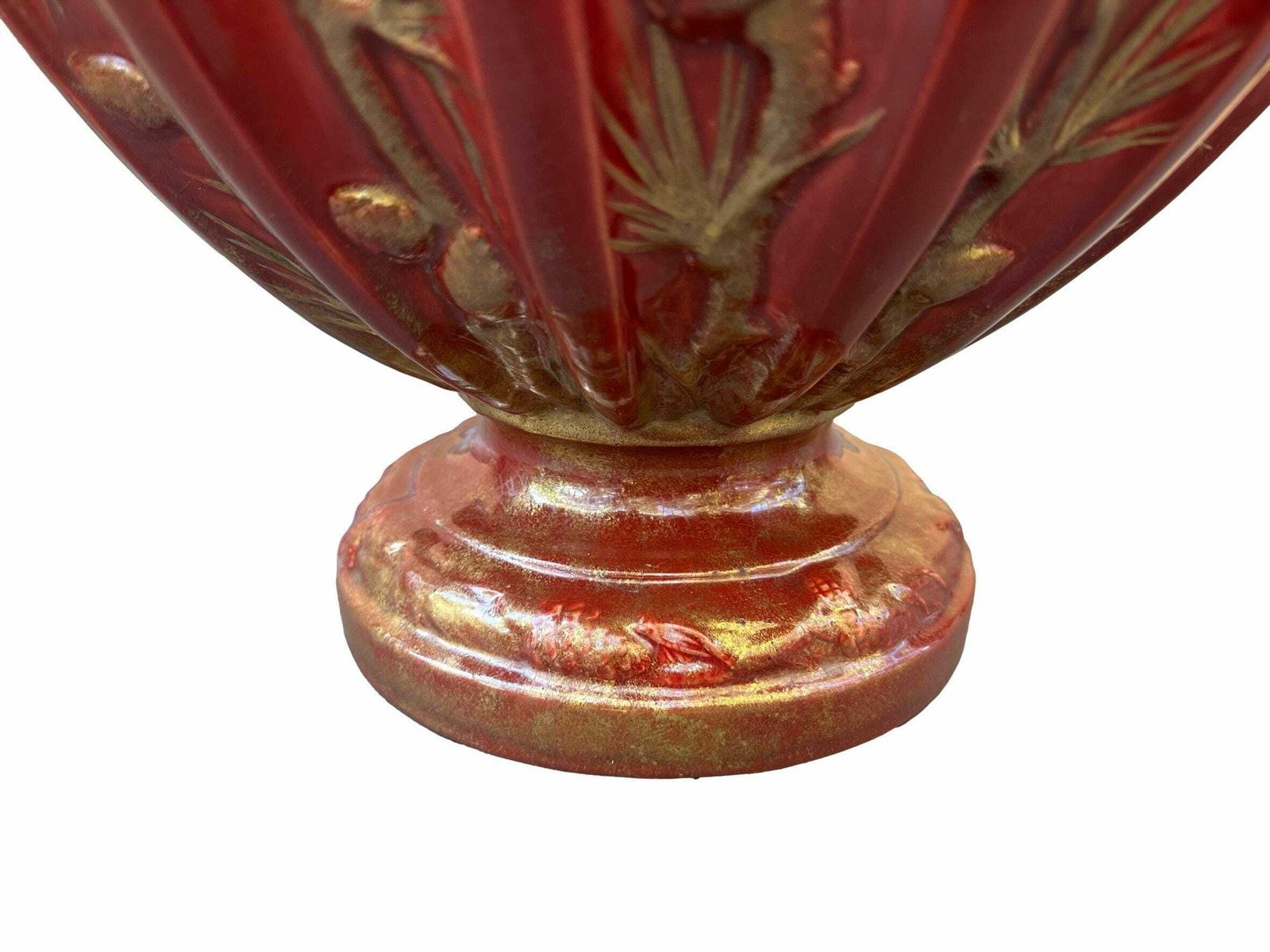 Large Delphin Massier Vallauris Majolica Cache Pot Planter 19th photo vinterior