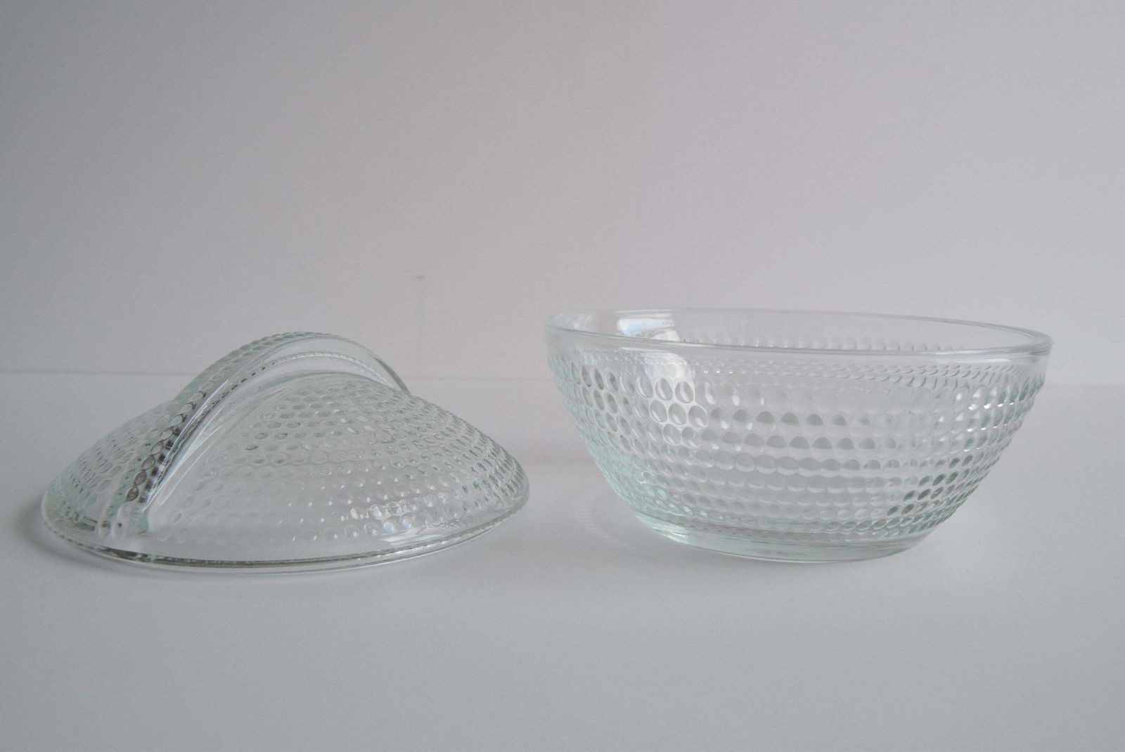 Glass Candy Bowl, Sugar Bowl, By Adolf Matura For Libochovice Glass Factory photo vintage