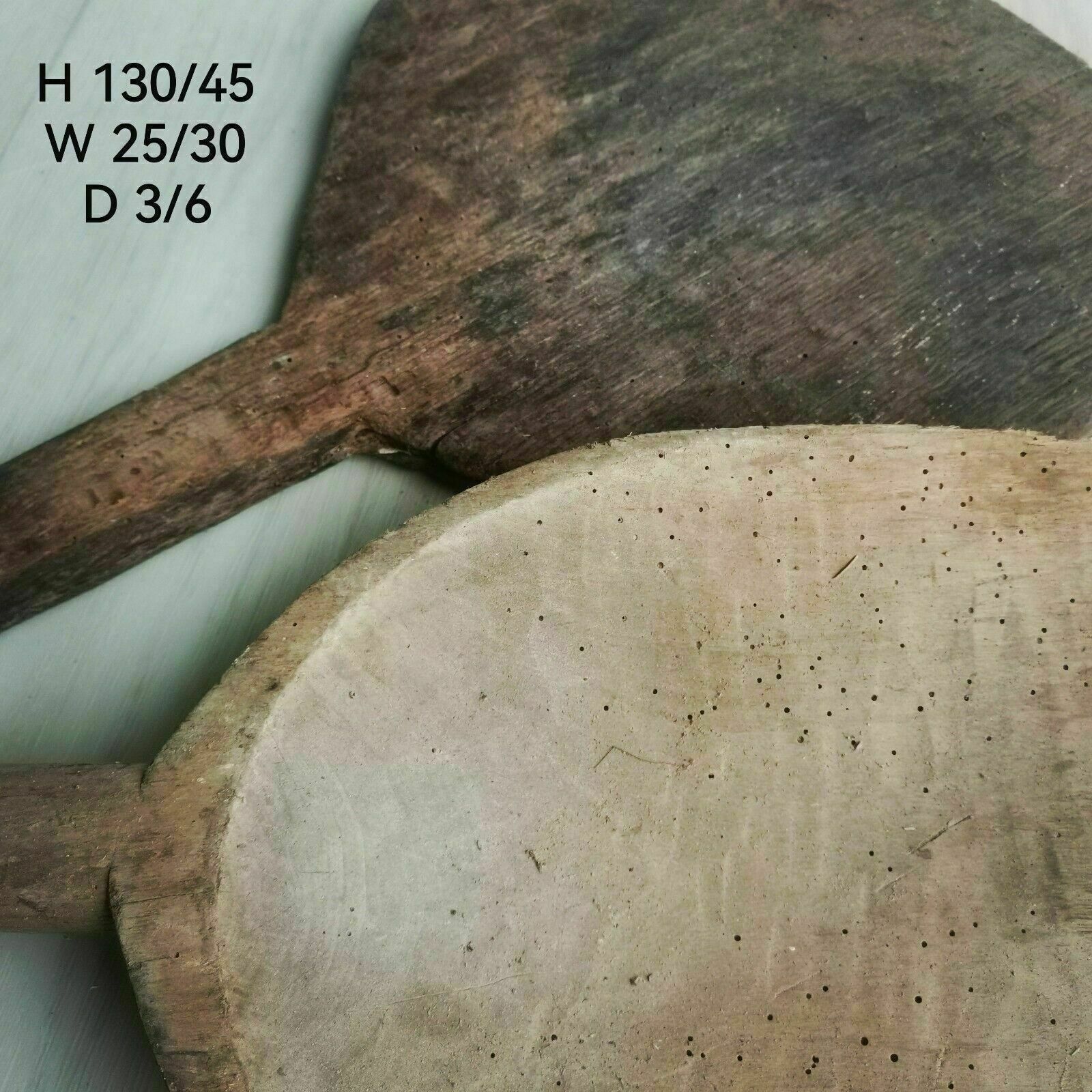 photo for sale Set Of 2 Wooden Pizza Paddle And Dough Scoop Paddle Antique 1900s. Rustic Decor