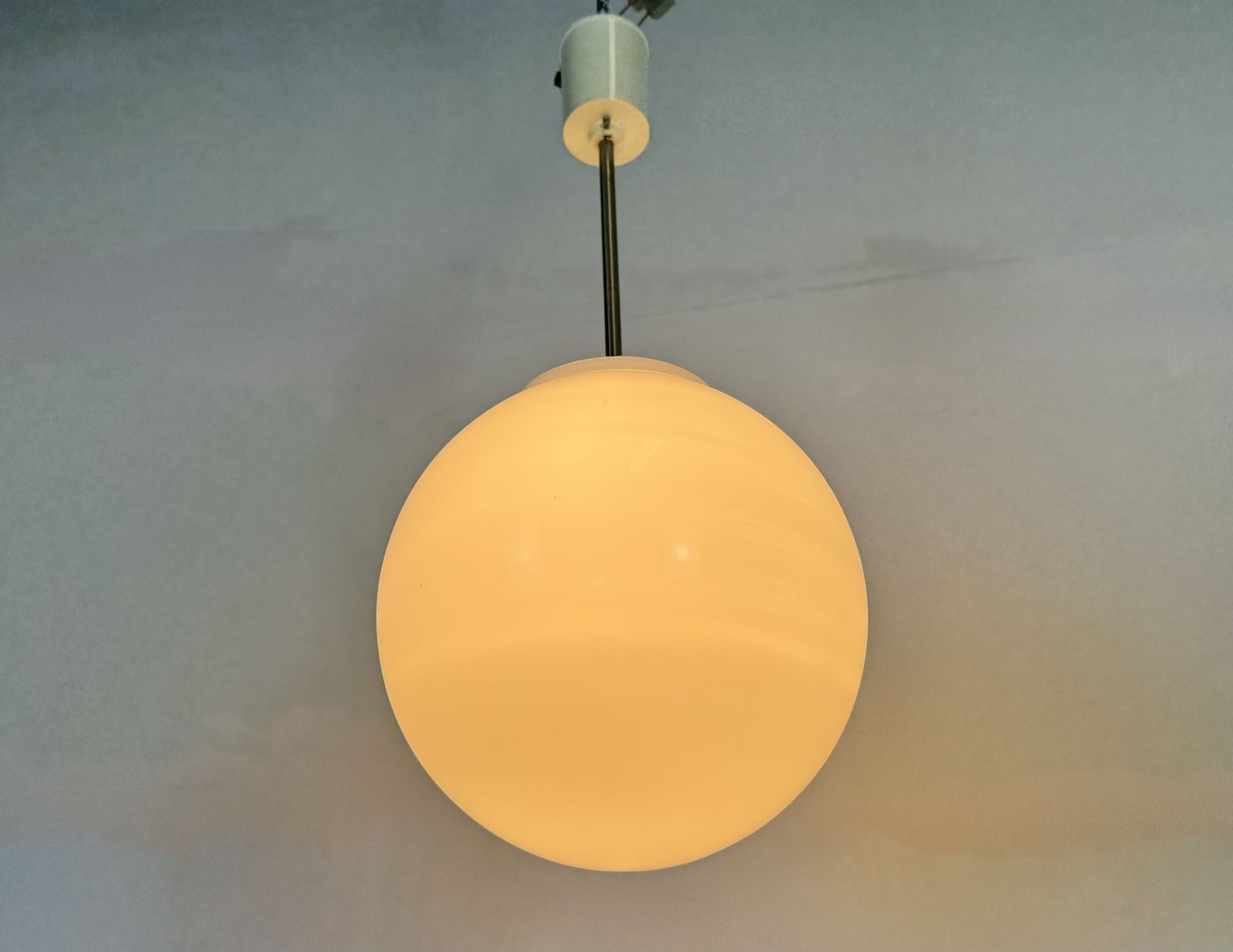 Vintage Chandelier With Milk Glass From Elektrosvit, 1960s, 5x photo vinterior