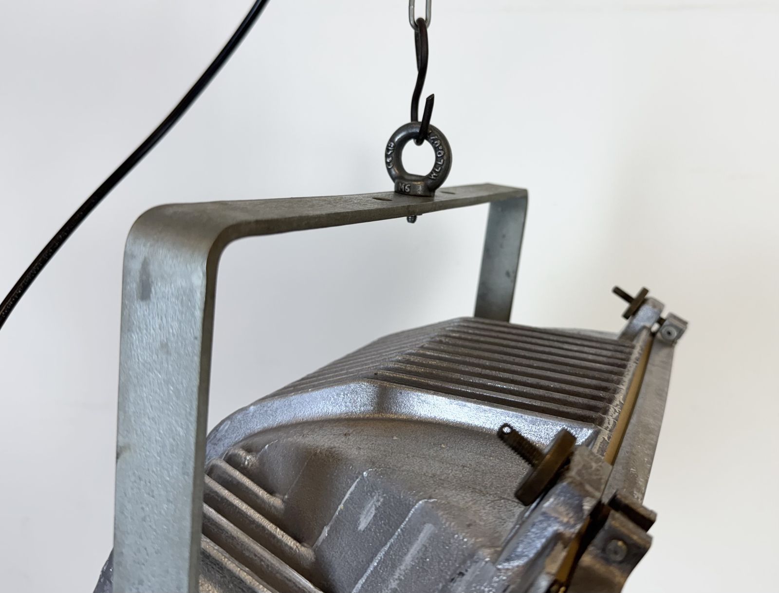 Vintage Grey Theater Spotlight With Glass Cover, 1980s photo 279.0