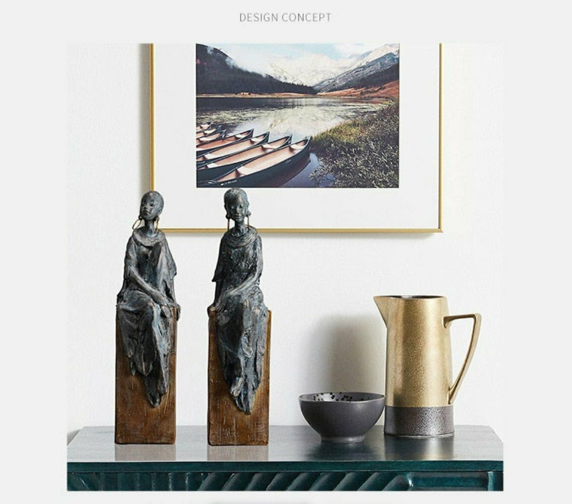 Tribal African Women Sculpture Figurines For Home Decor Or Gifts photo for sale