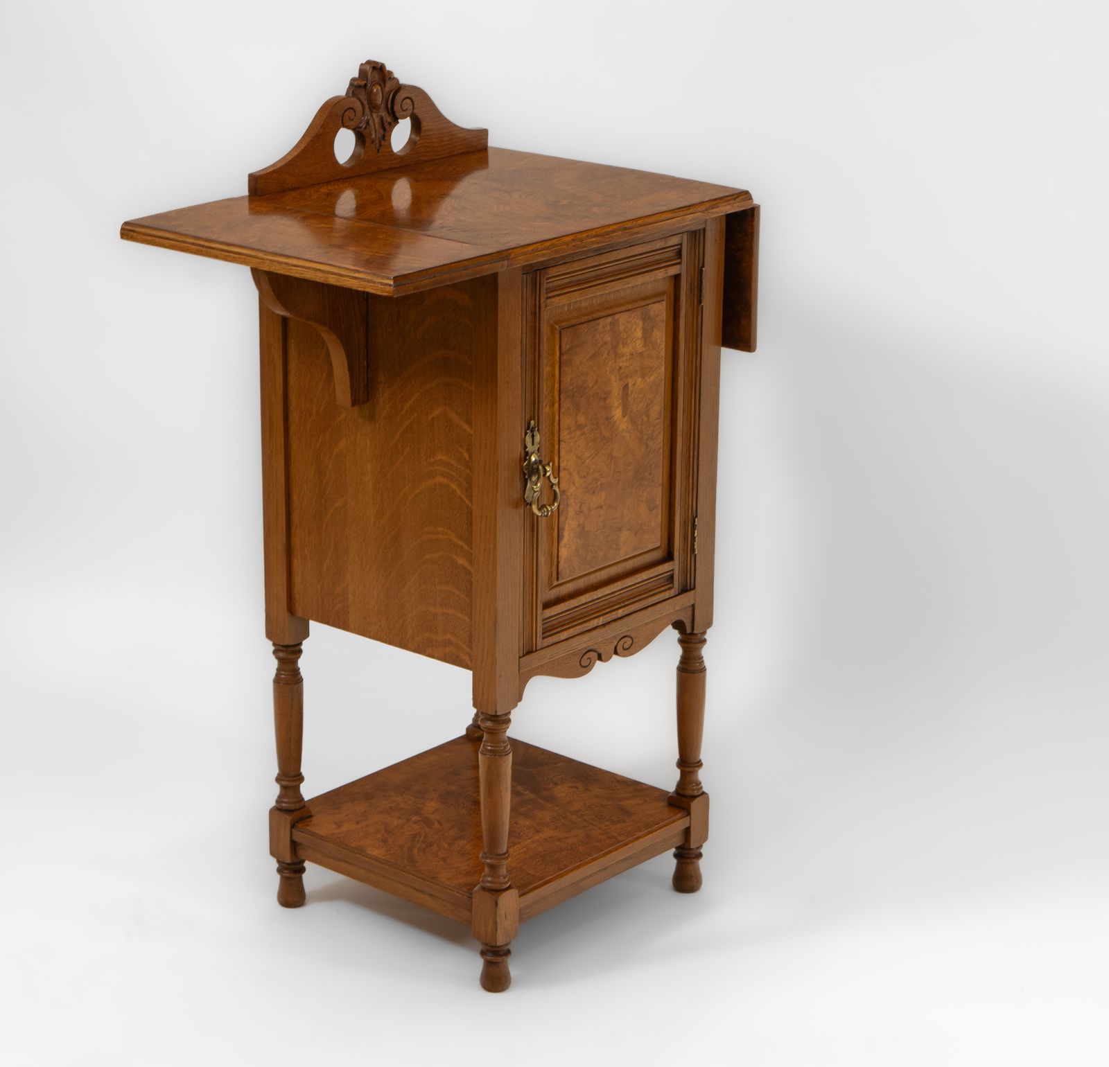 Late Victorian / Edwardian Golden Burr Oak Cabinet photo Furniture