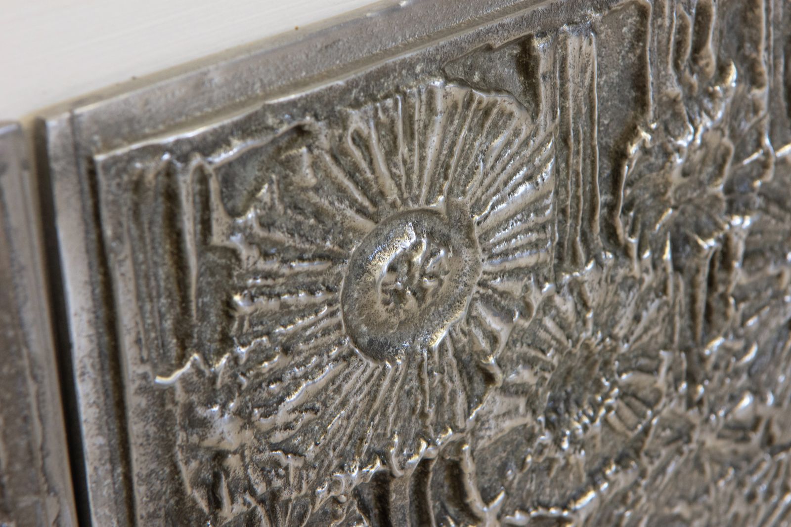 Set Of Ten Forms & Surfaces Abstract Cast Aluminium Plaques United States 1970's photo for sale