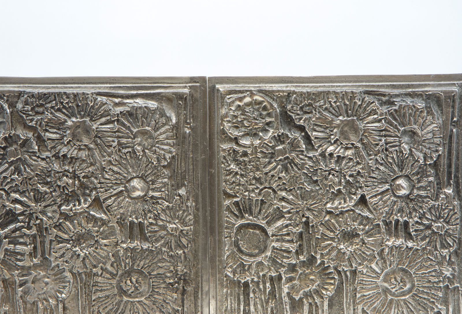 photo for sale Set Of Ten Forms & Surfaces Abstract Cast Aluminium Plaques United States 1970's
