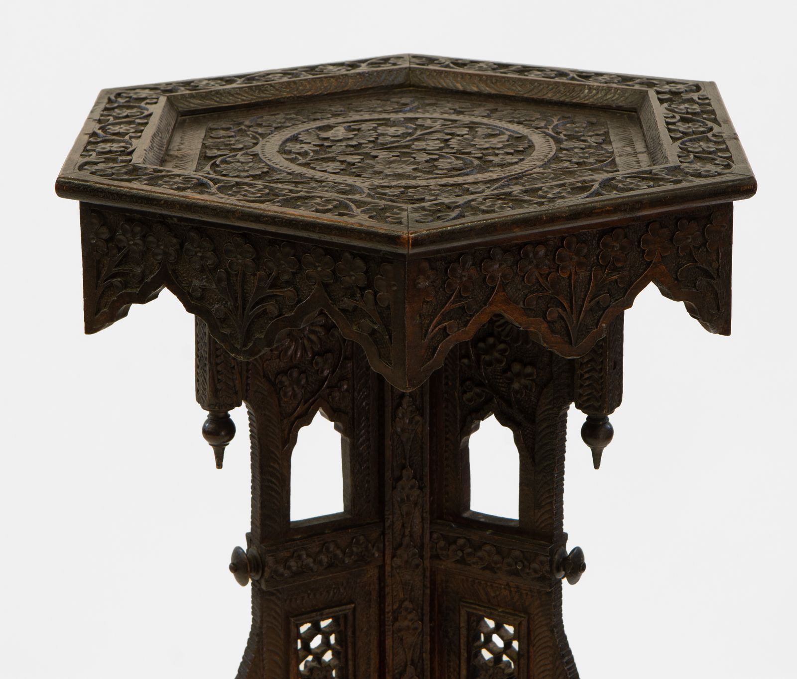 19th Century Burmese Anglo Indian Carved Jardinière Plant Stand photo for sale