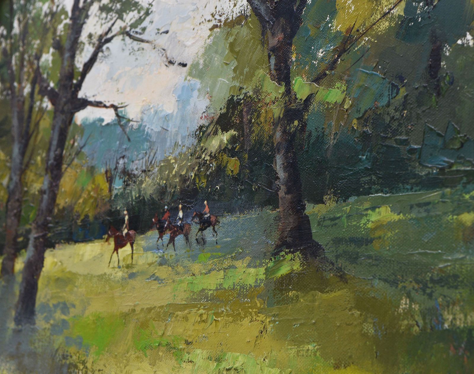 Mark Randall Oil Painting Training Jockeys photo furniture