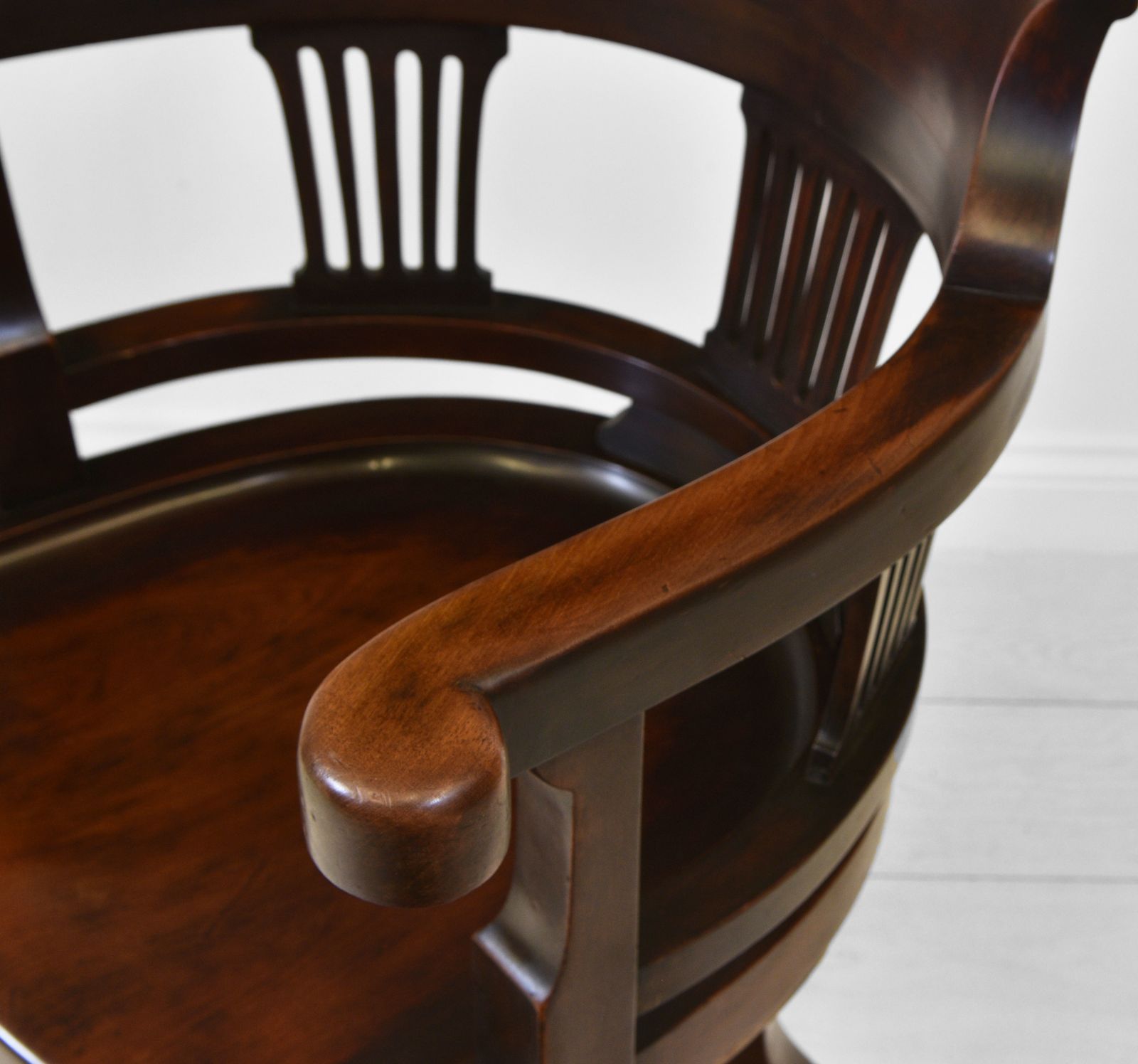 Victorian Mahogany Swivel Office Desk Chair Circa 1880 photo for sale