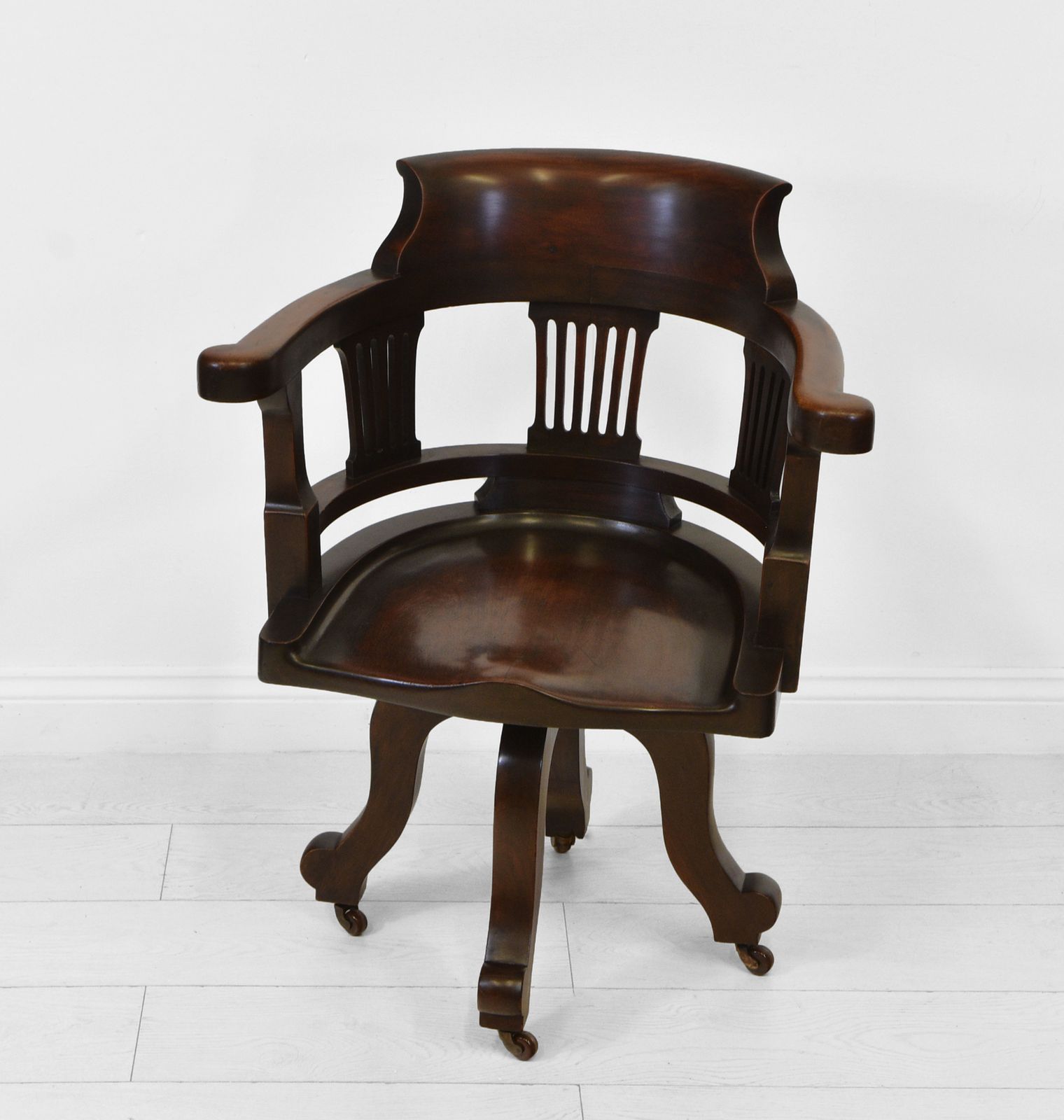Victorian Mahogany Swivel Office Desk Chair Circa 1880 photo 745.0