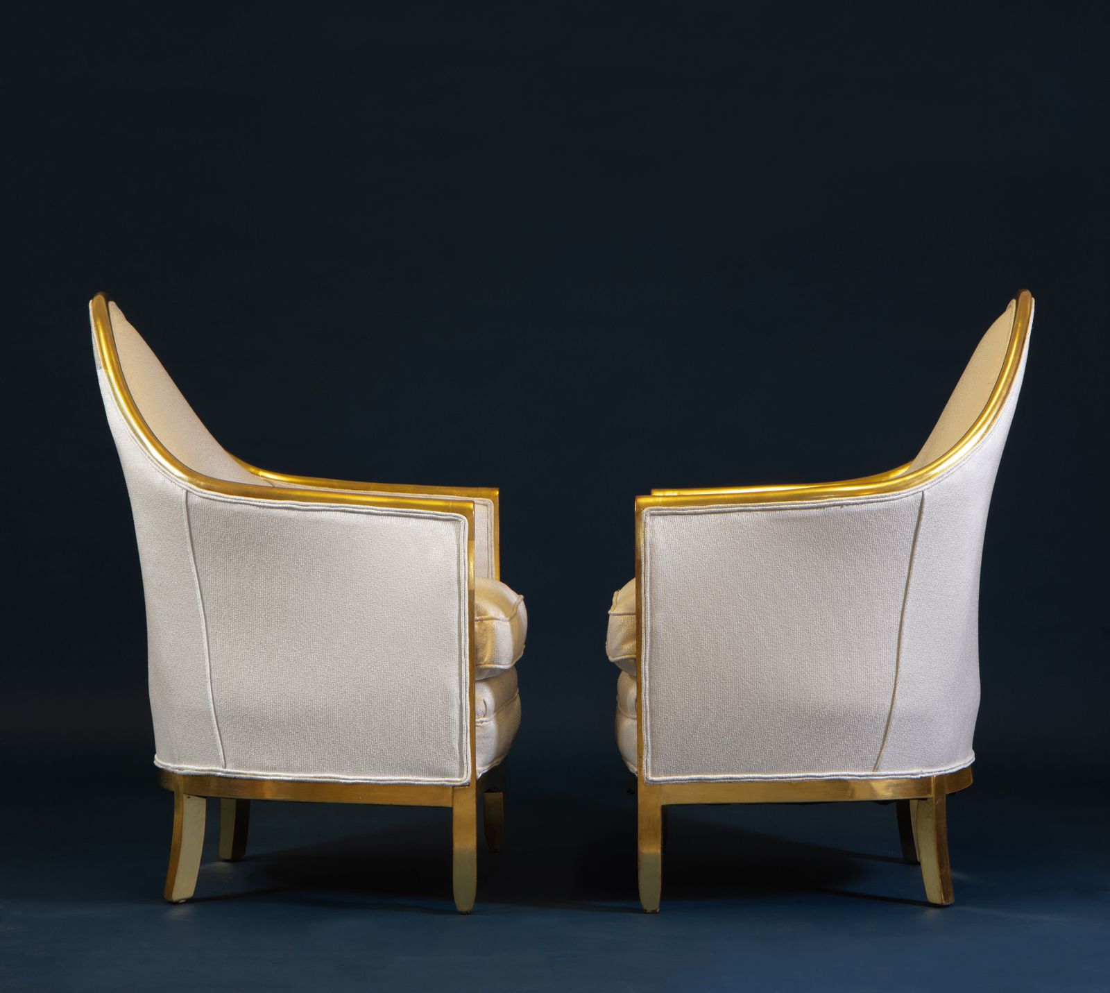 Pair Antique French 24k Gold Leaf Giltwood Bergère Armchairs photo vinterior