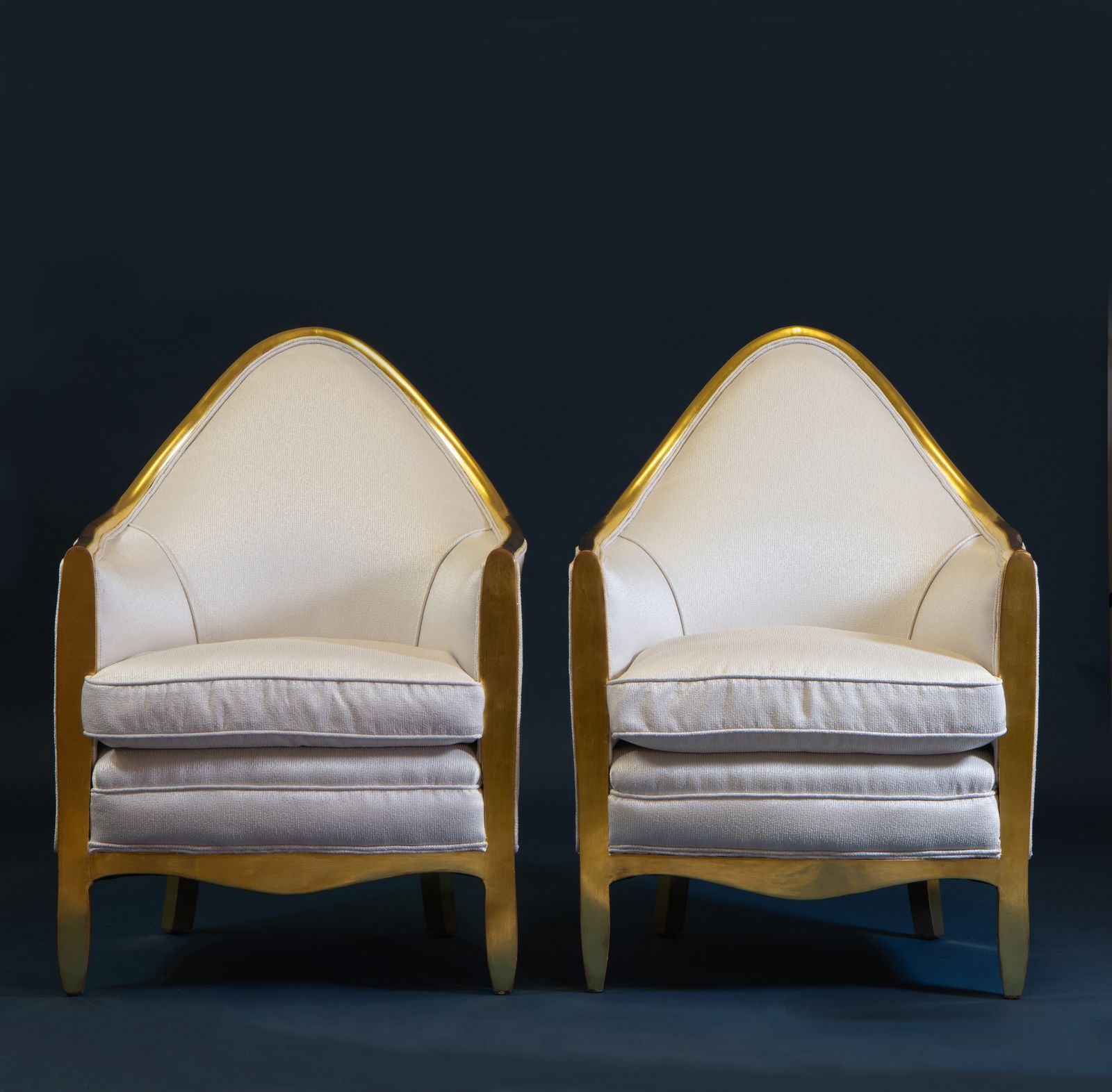 Pair Antique French 24k Gold Leaf Giltwood Bergère Armchairs photo buy