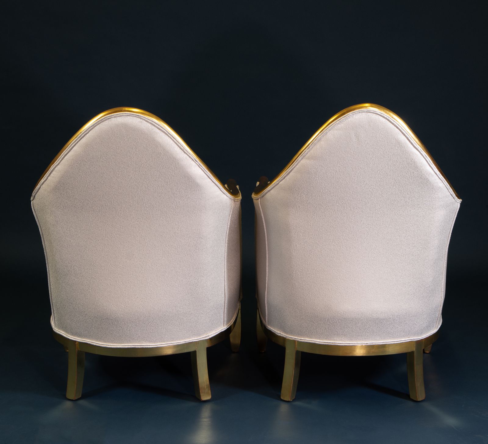 photo buy Pair Antique French 24k Gold Leaf Giltwood Bergère Armchairs