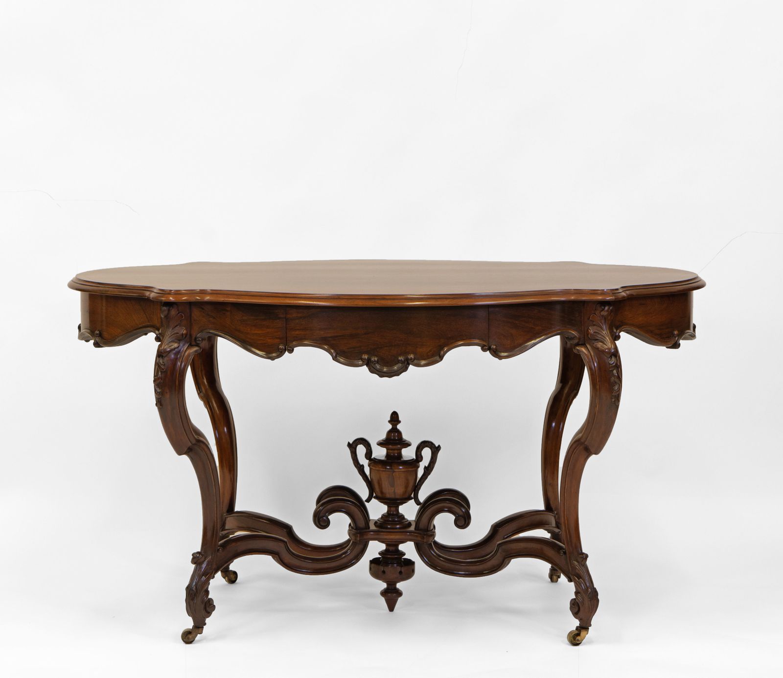 Fine Victorian Rosewood Rococo Revival Carved Centre Hall Table Circa 1850 photo furniture