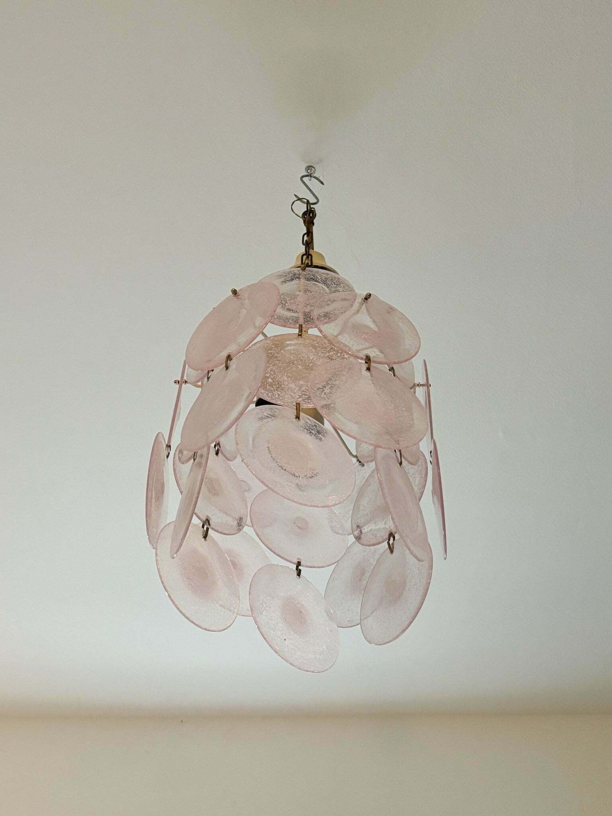 Murano Glass Chandelier Attributed To Vistosi, 1970s photo vintage