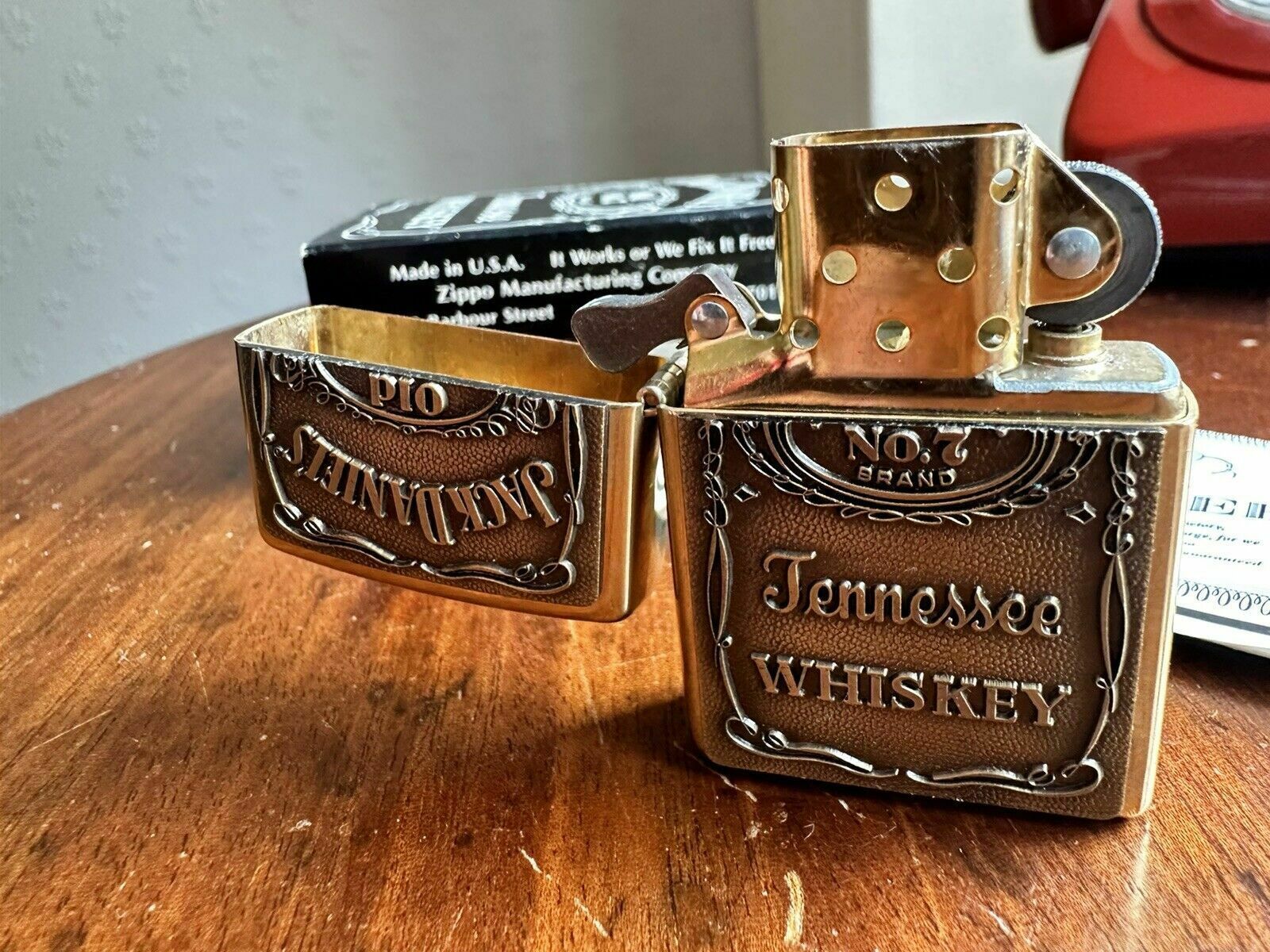 Sale! As New Scarce Genuine 1998 Jack Daniels Zippo Lighter Super Rare Edition, Gift, Christmas, Smoking photo vinterior
