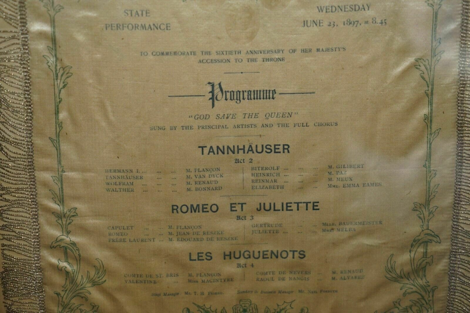 Antique 60th Anniversary Of Queen Victoria Diamond Jubilee Royal Opera Programme photo buy