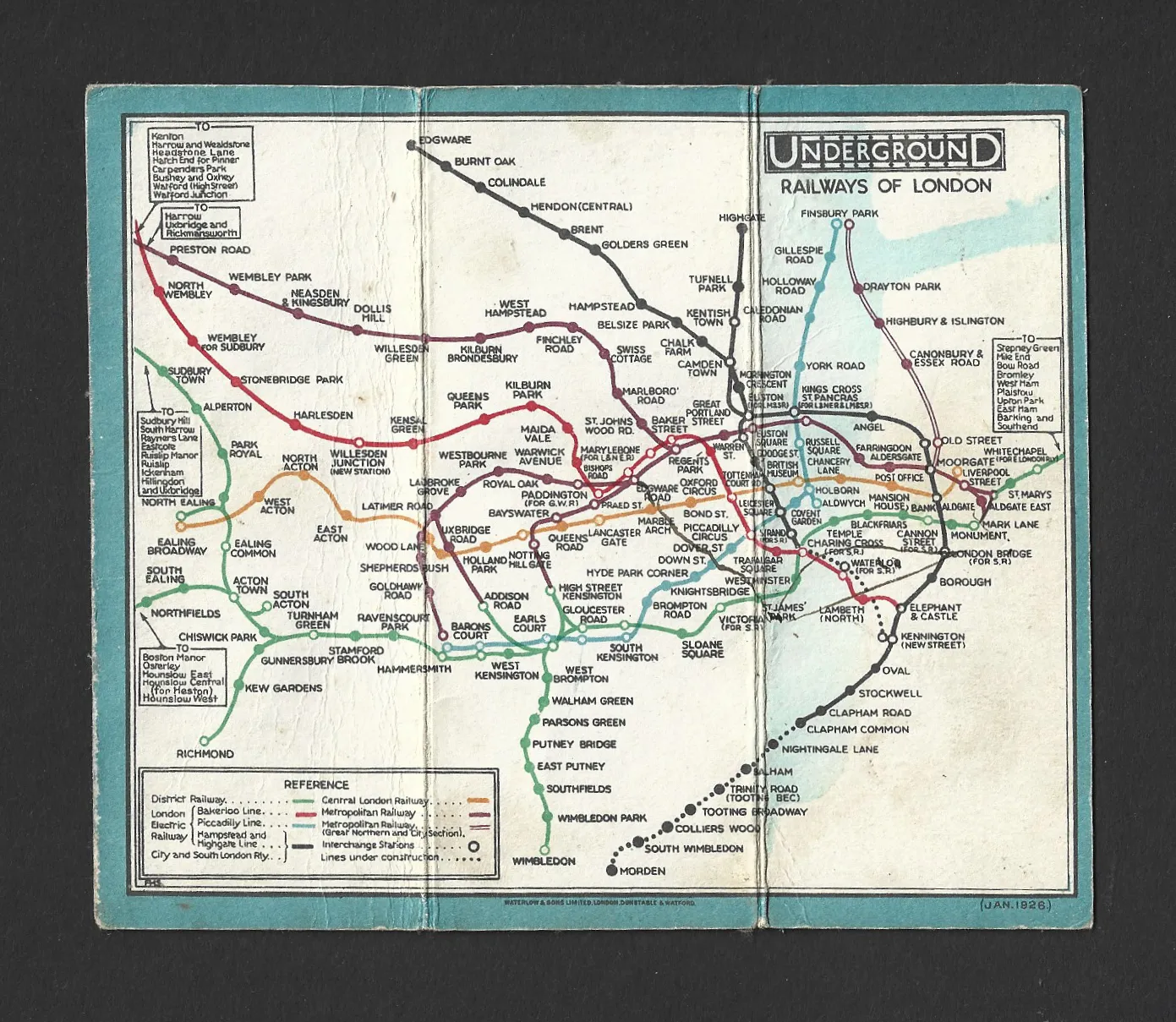 Stingemore’s January 1926 Underground Railways Of London Guide Booklet Rare And Original