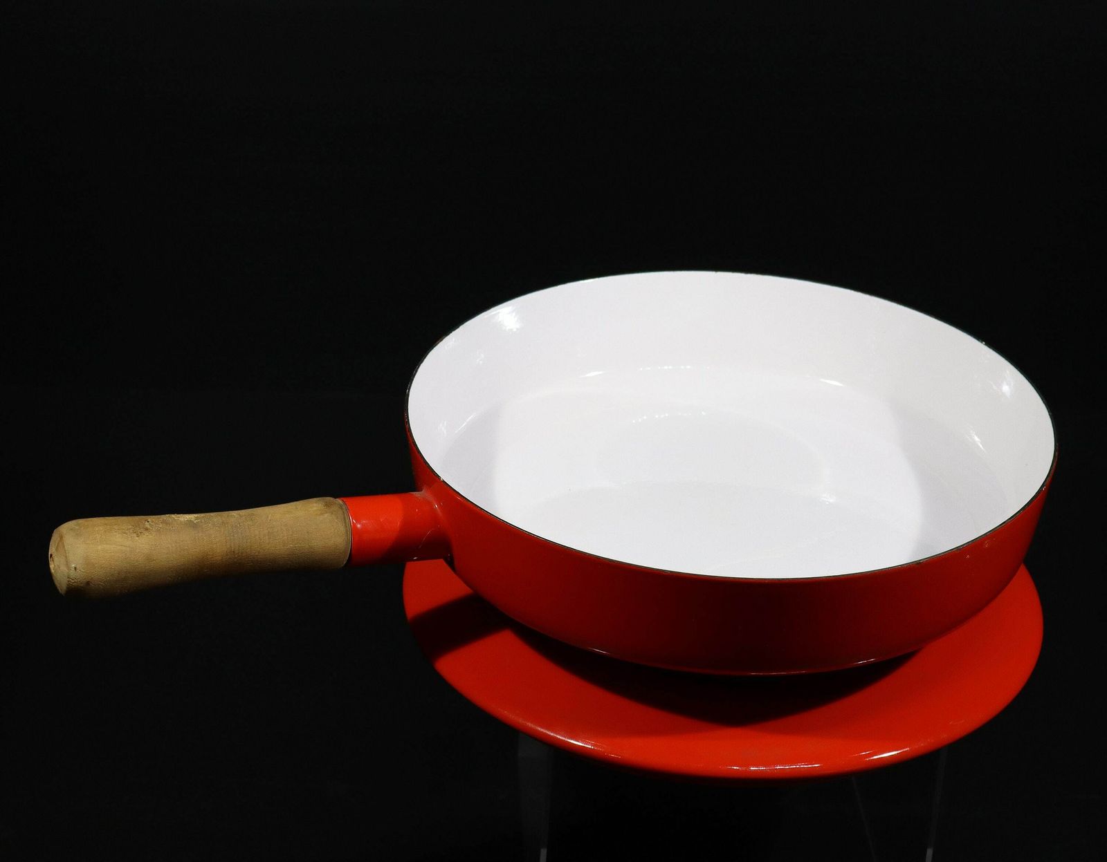 1960s Dansk Kobenstyle Red Sauté Pan With Lid Ihq France photo buy