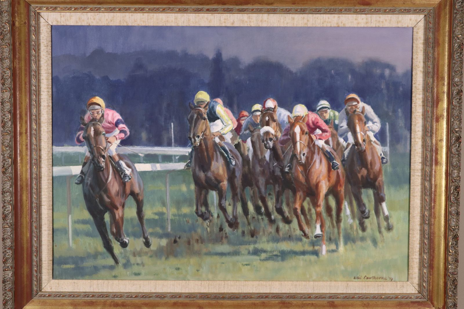 'Rounding The Bend' By Neil Cawthorne (1936 2022) Framed Original Oil On Canvas Painting 1979