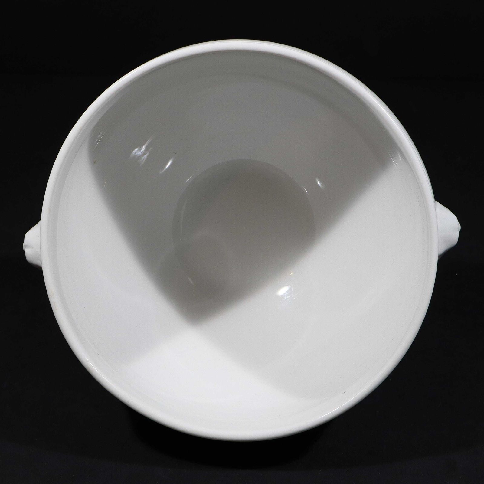 photo furniture Vintage Pillivuyt Lion Head Soup Tureen, White Porcelain Pedestal Soup Dish, French Bistro