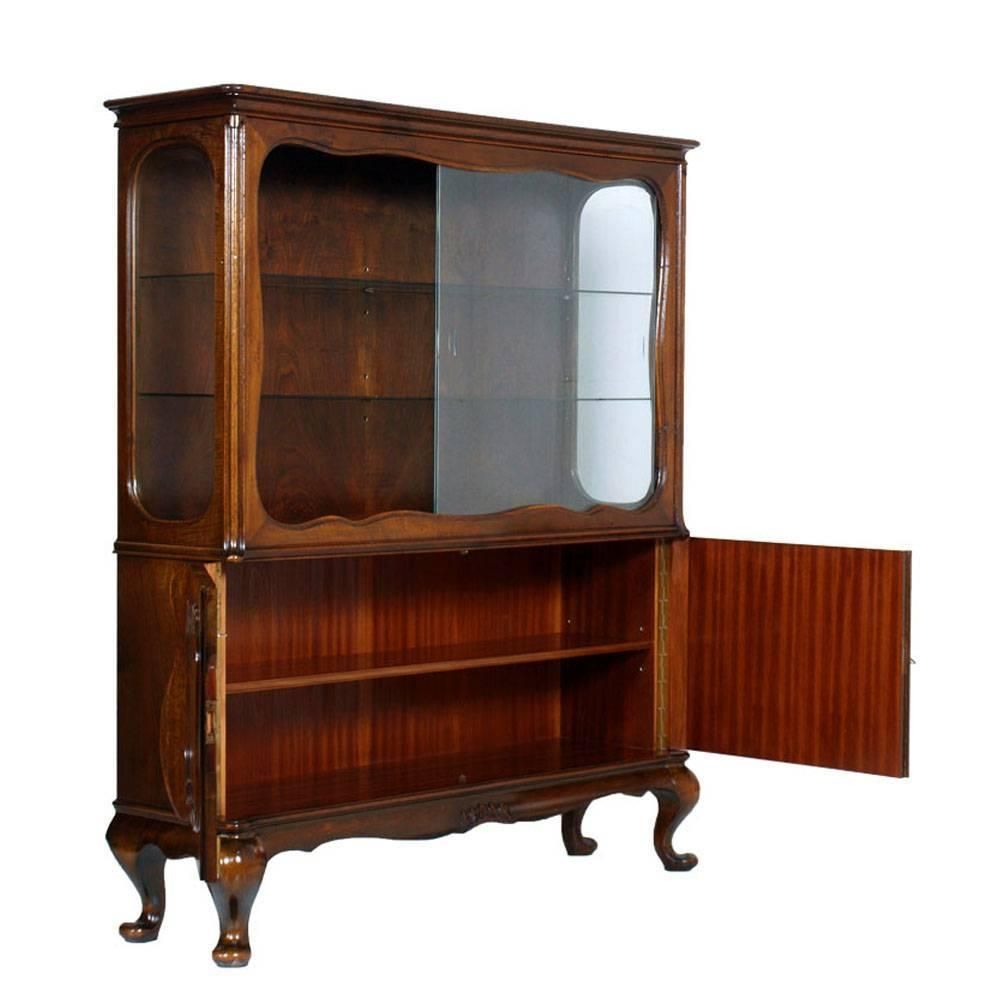 Early 20th Century Baroque Display Cabinet Sideboard In Carved Walnut And Burl photo furniture