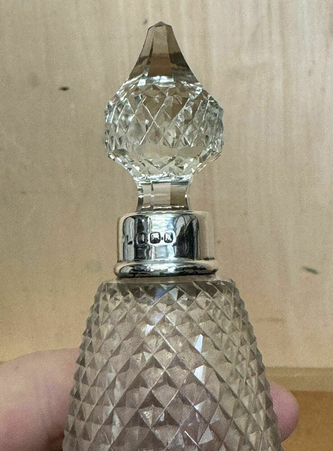 photo buy Antique Sterling Silver Perfume Bottle In Cut Glass Crystal Lovely Craftsmanship