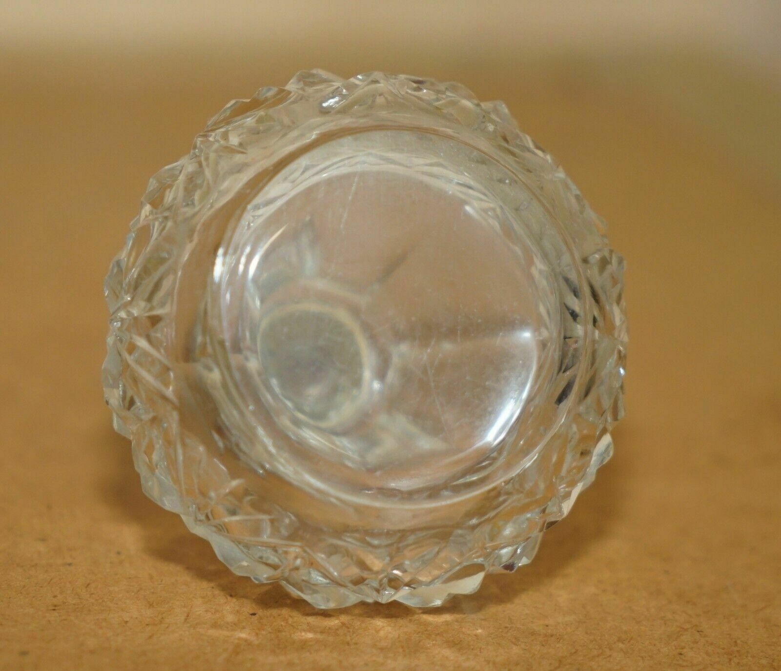 Fine 1929 Art Deco Antique Sterling Silver Perfume Bottle In Cut Glass Crystal photo vinterior