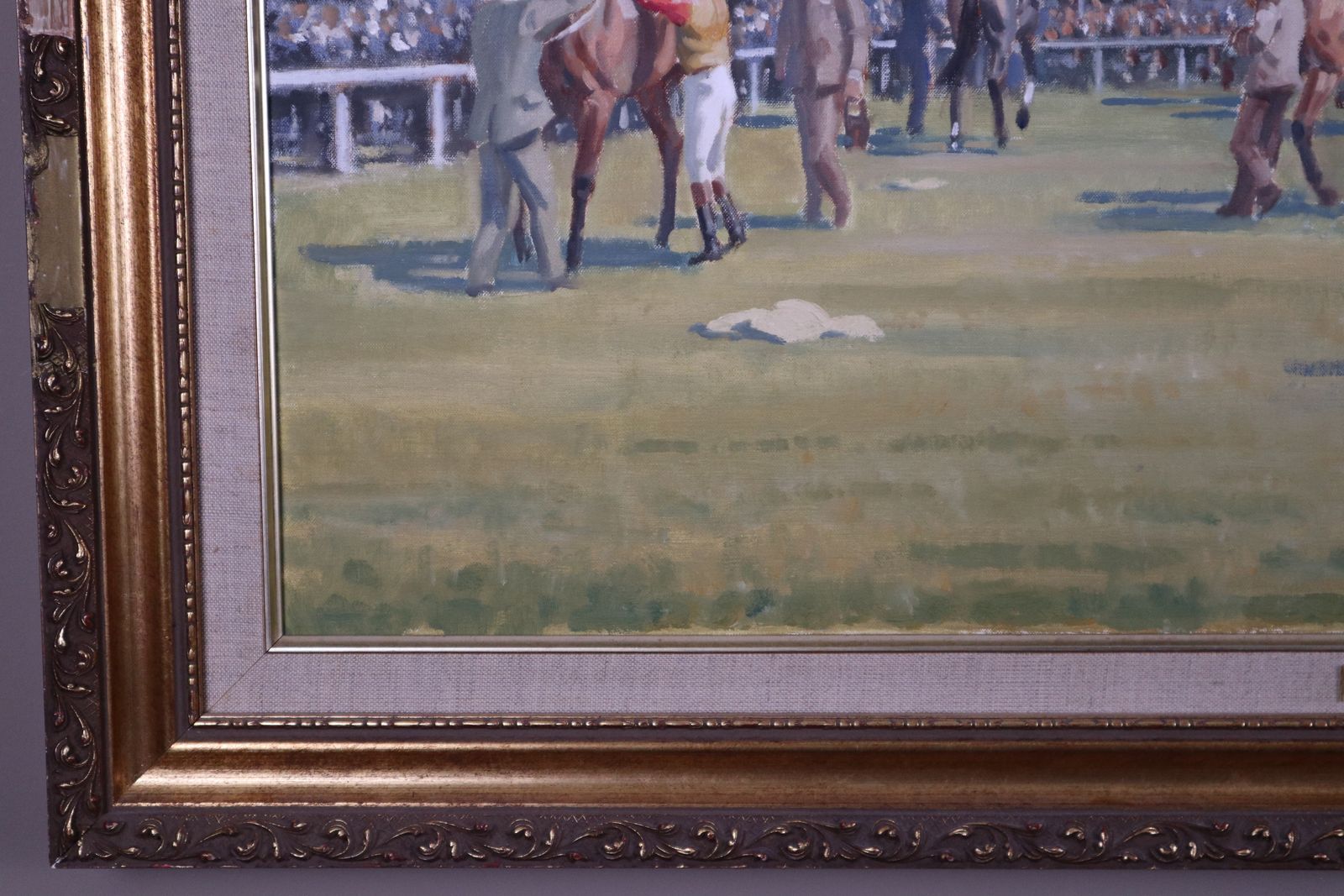 'Jockeys Get Mounted' By Neil Cawthorne ( 1936 2022) Framed Oil On Canvas Original Painting photo 770.0