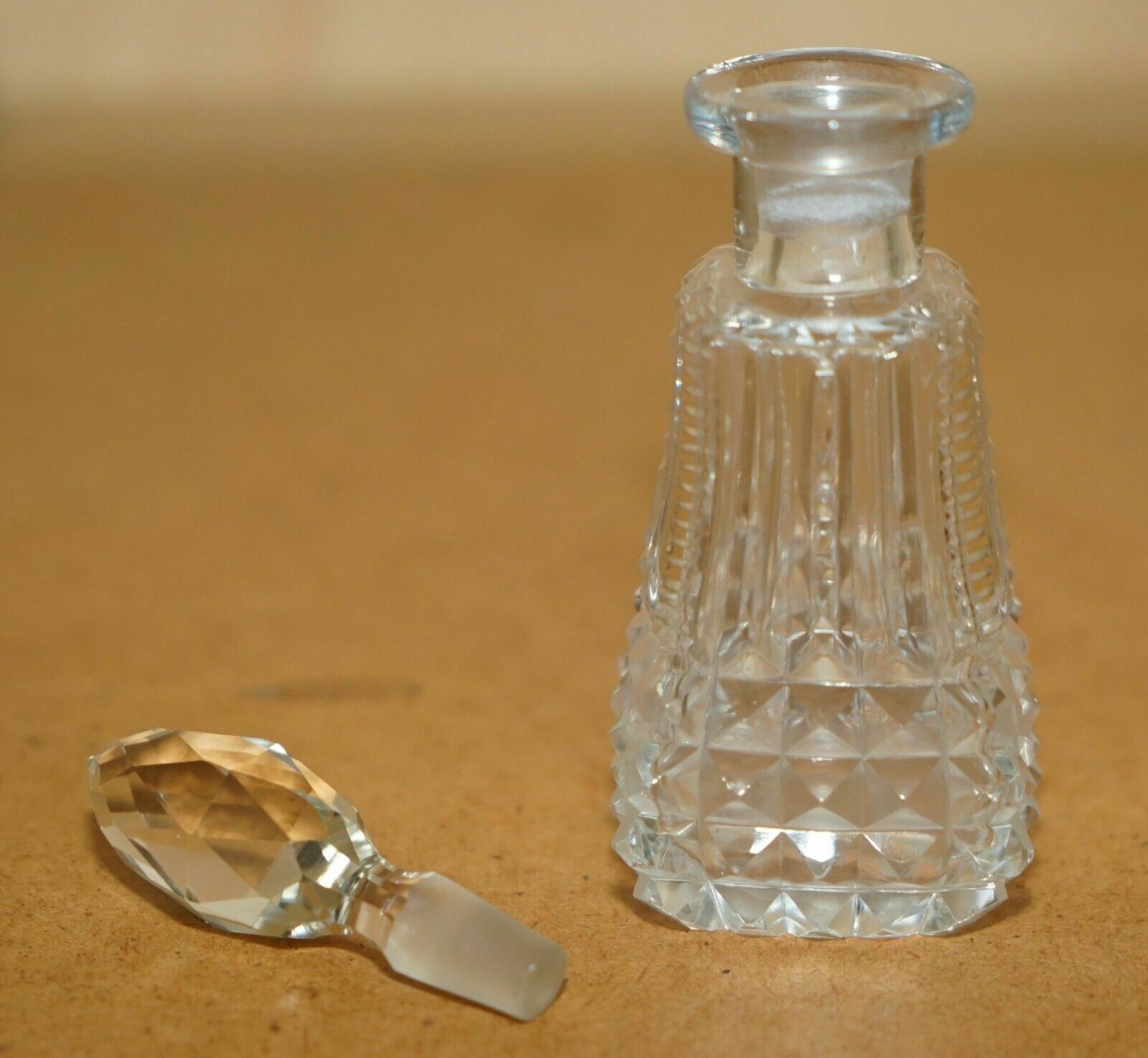 Fancy Fine Antique Cut Glass Crystal Collectable Dressing Table Perfume Bottle photo buy