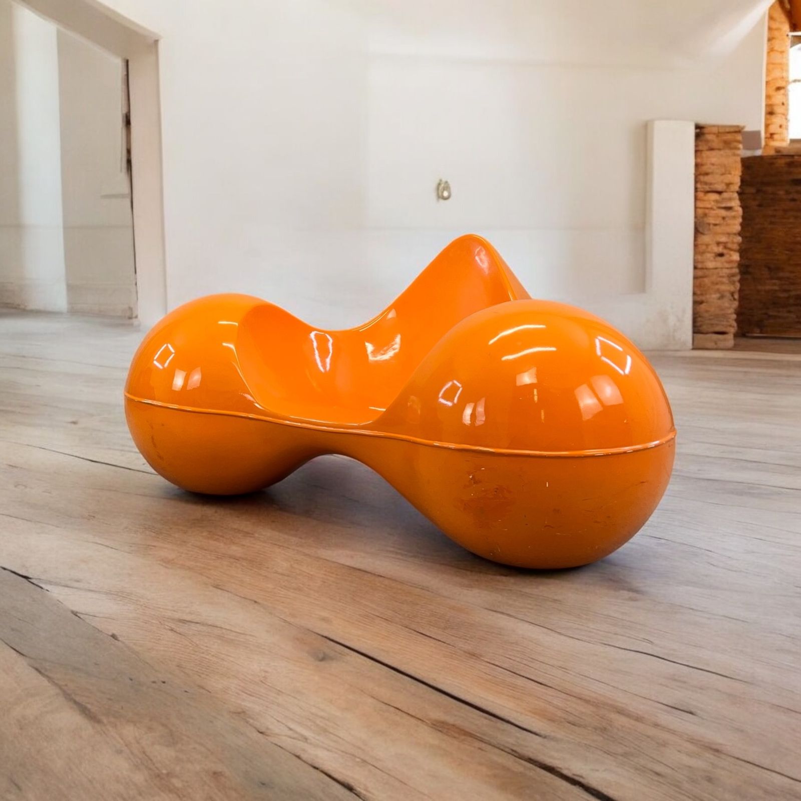 Iconic Vintage Eero Aarnio Orange Tomato Chair, Space Age By Adelta